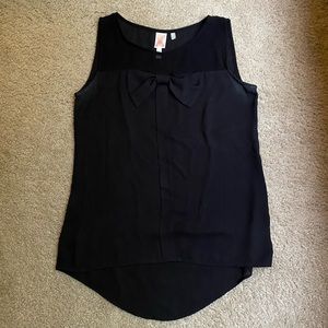 Sheer Black Bow Sleeveless Top